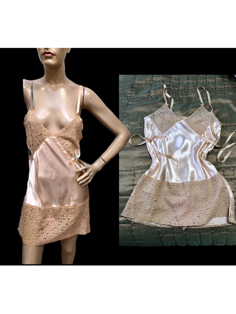 Silk Lace Trim Chemise Nightdress - Blush